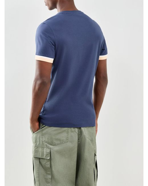 Barbour Blue Deep Cuff Evan Tipped T-Shirt for men