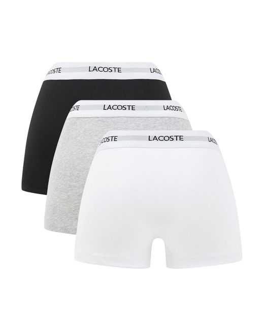 Lacoste White Three Pack Trunks for men