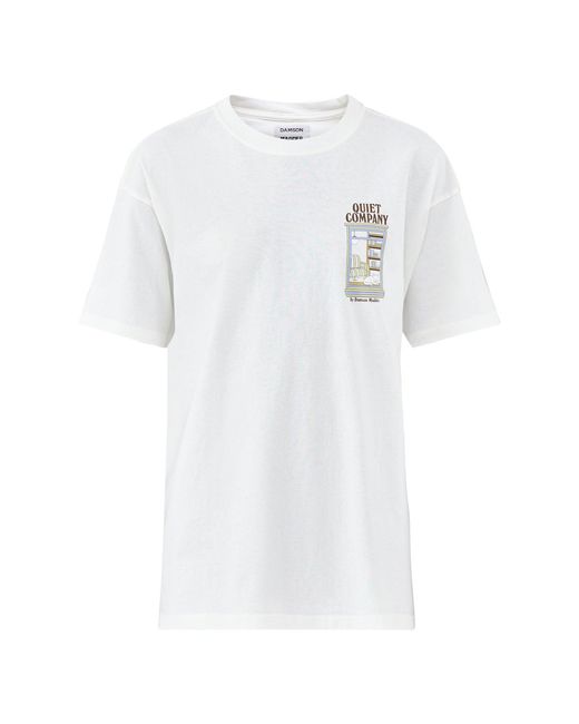 Damson Madder White Quiet Company Graphic T-Shirt