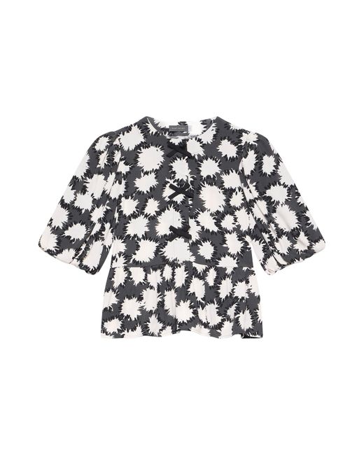 Mint Velvet White Women's Grey Abstract Print Top