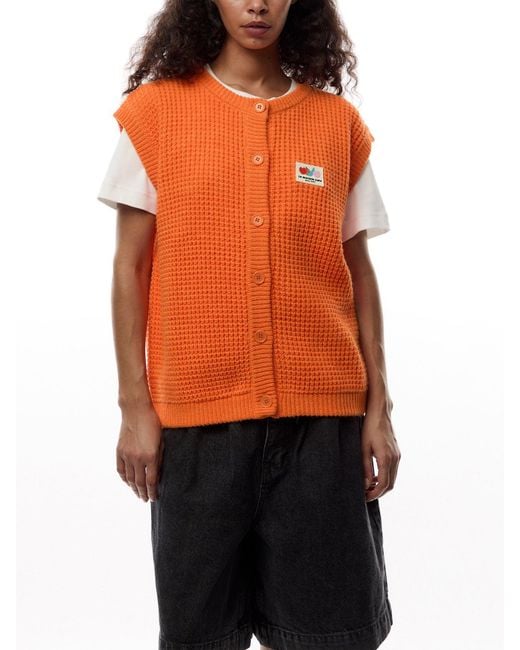 American Vintage Orange Crashway Vest Cardigan