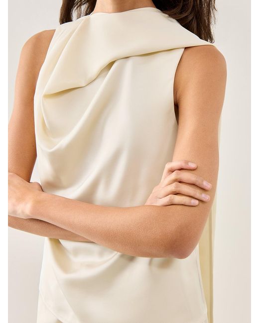 Pretty Lavish Natural Breya Scarf Halter Top Cream