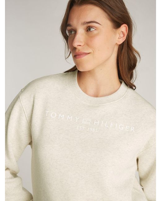 Tommy Hilfiger White Regular Fit Modern Crew Neck Sweatshirt