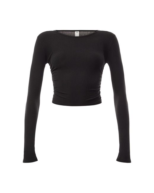 Alo Yoga Black Gather Long Sleeve Top