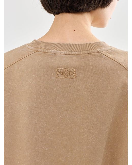 Ganni Natural Essential Isoli Washed Effect Crewneck