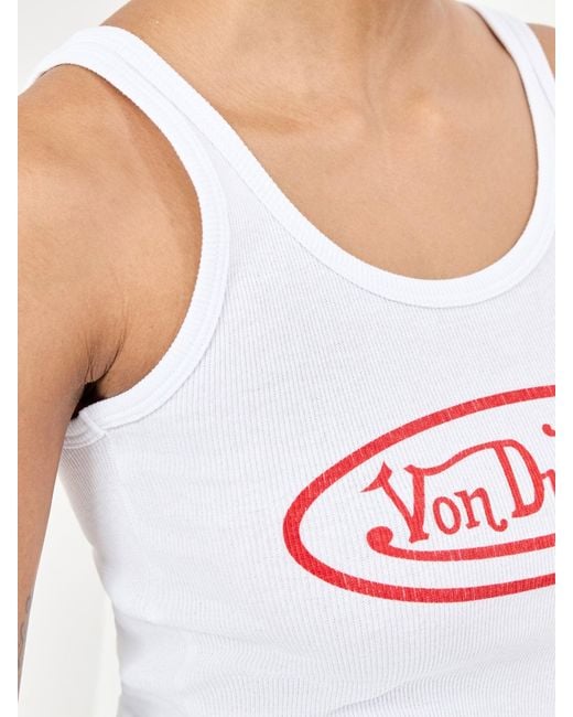 Von Dutch White Contrast Tank