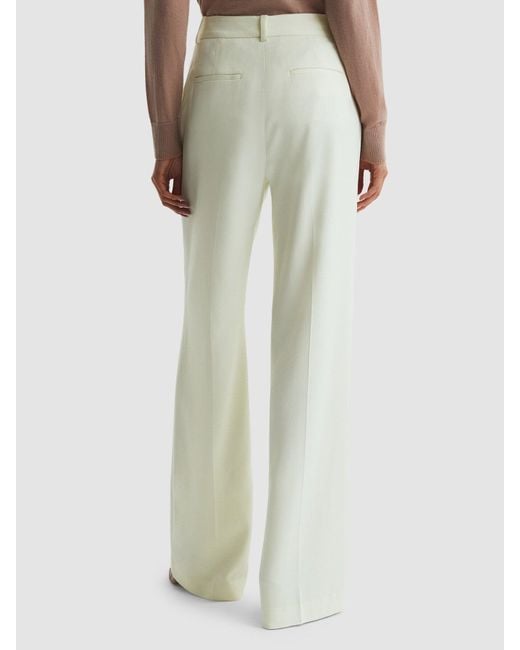 Reiss White Liana Mid Rise Wide Leg Trousers