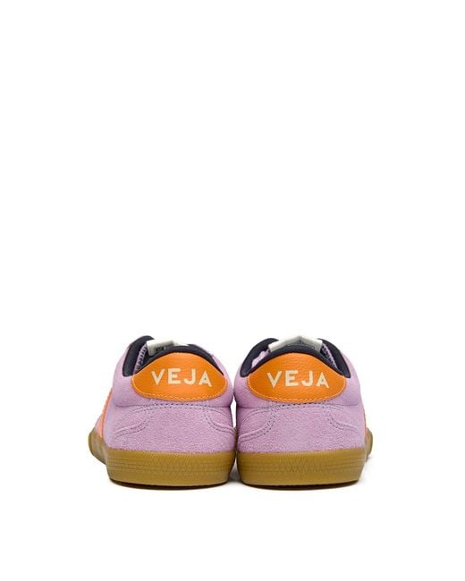 Veja Pink Volley Suede Trainers
