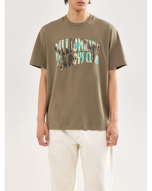 BBCICECREAM Green Leopard Camo Arch Logo T-Shirt for men