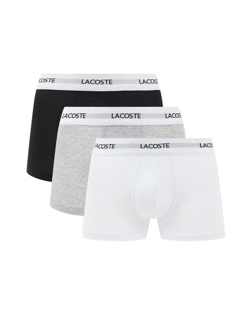 Lacoste White Three Pack Trunks for men