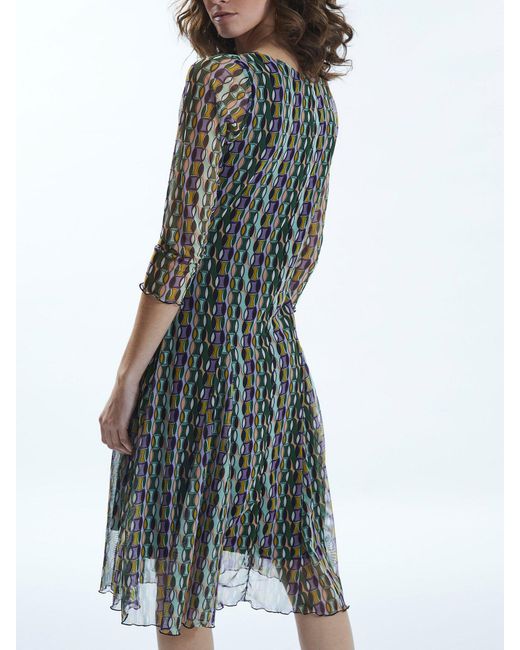 James Lakeland Gray Sheer Sleeve Boho Dress
