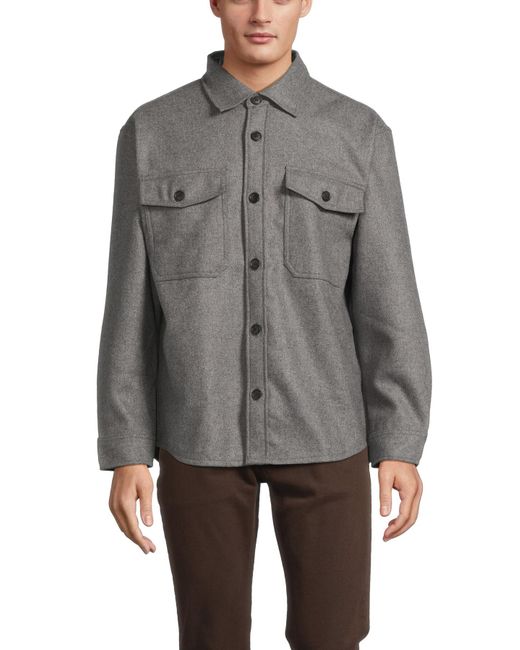 Gant Gray Men's Wool Blend Overshirt for men