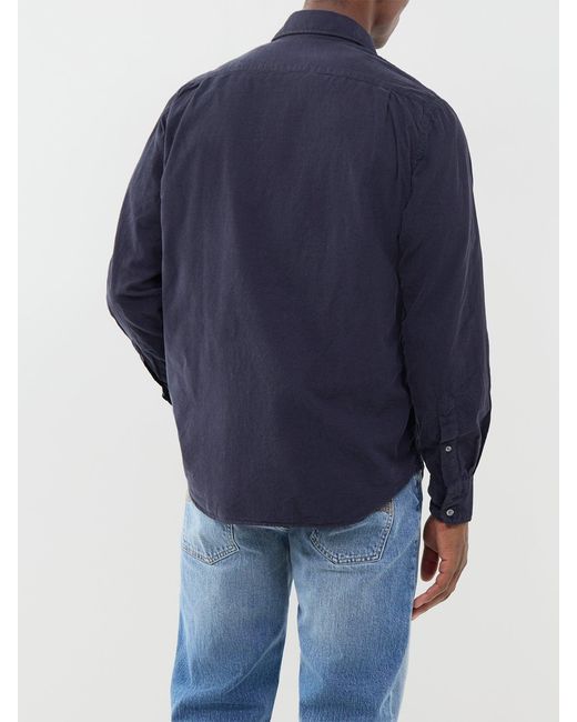 Hartford Blue Paul Baby Cord Shirt for men
