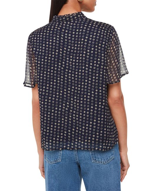 Whistles Blue Women's Spotted Hoop Frill Blouse