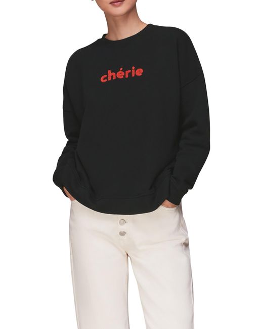 Whistles Black Women's Cherie Logo Sweatshirt