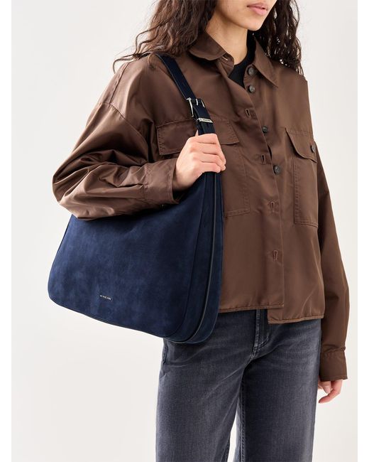 Michael Kors Blue Nolita Suede Large Hobo Bag