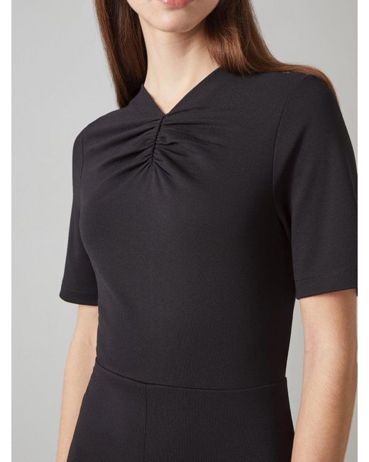 L.K.Bennett Black Lila Tuck Front Short Sleeve Dress