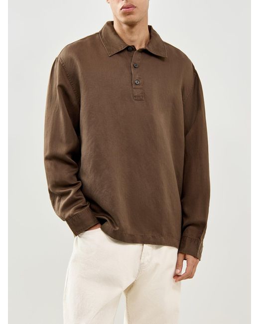 SELECTED Brown Mika Tencel Blend Overshirt for men