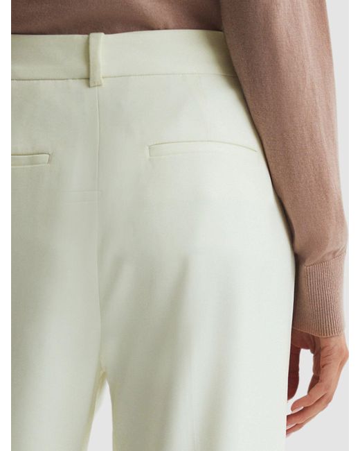 Reiss White Liana Mid Rise Wide Leg Trousers