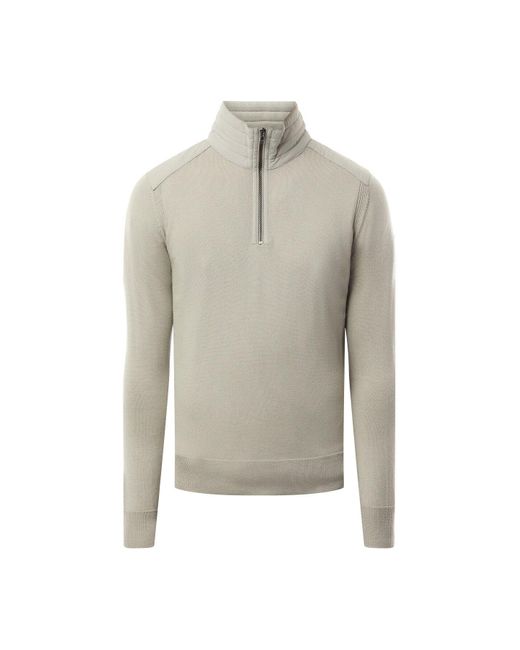 Belstaff White Men's Kilmington Quarter Zip Jumper for men