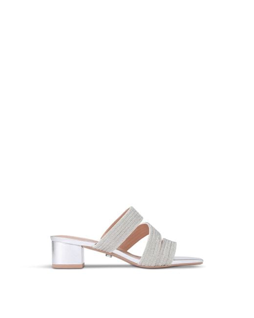 Carvela Kurt Geiger White Women's Gala Block Mule Jewel