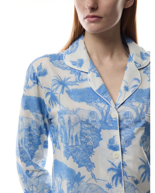 Desmond & Dempsey Blue Loxodonta Long Set
