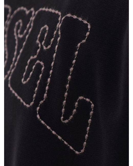 DIESEL Black Norm-V10 Logo Stitching Sweatshirt for men