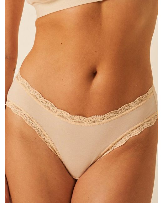 Stripe & Stare White Original Knicker 4 Pack Nude