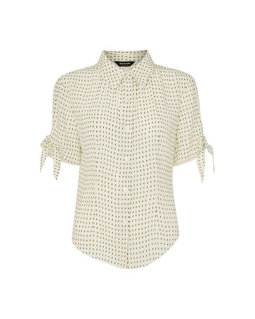 Whistles White Oval Spot Tie Sleeve Shirt