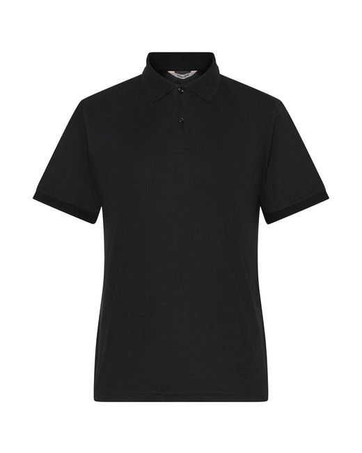 SELECTED Black Slhfave Button Ss Polo Noos for men
