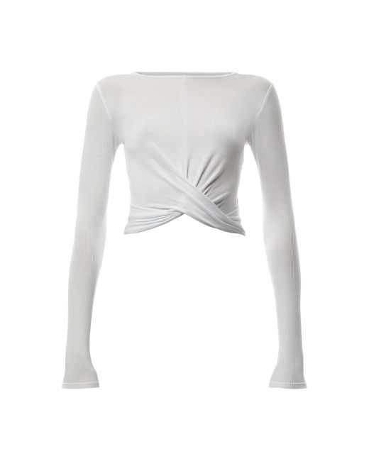 Alo Yoga White Cover Long Sleeve Top