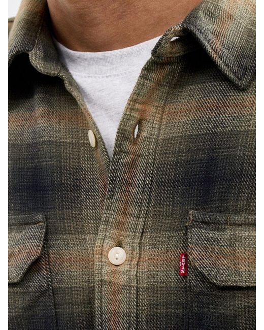 Levi's Green Check Flannel Shirt for men