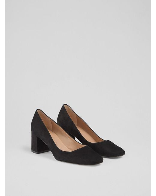 L.K.Bennett Black Sally Square Toe Courts