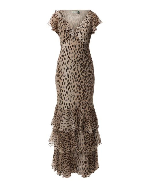 Rixo Natural Women's Amelle Silk Gown