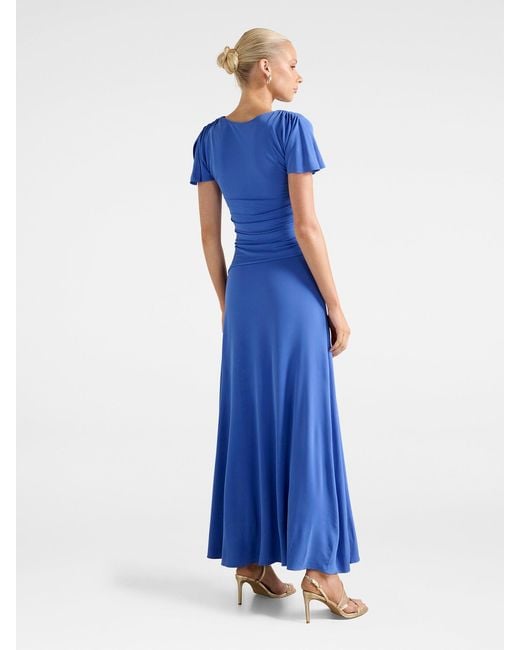 Forever New Blue Gemini High Neck Jersey Maxi Dress