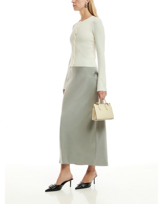 Pretty Lavish Gray Women's Breya Satin Maxi Skirt
