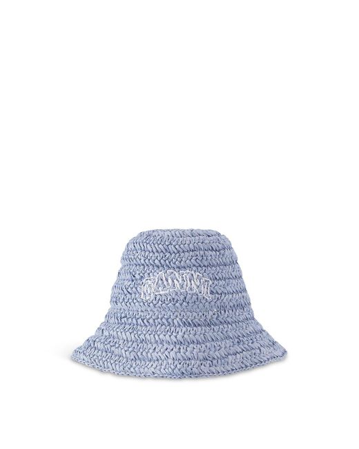 Ganni Blue Women's Summer Straw Hat
