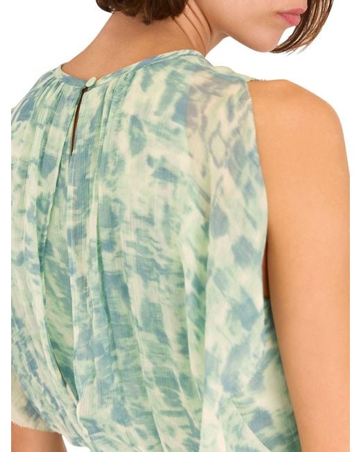 Whistles Green Dashed Brush Marks Midi Dress