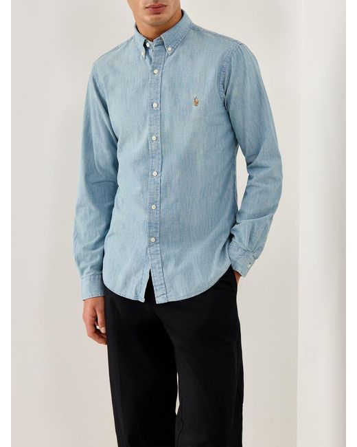 Polo Ralph Lauren Blue Chambray Pp Shirt for men