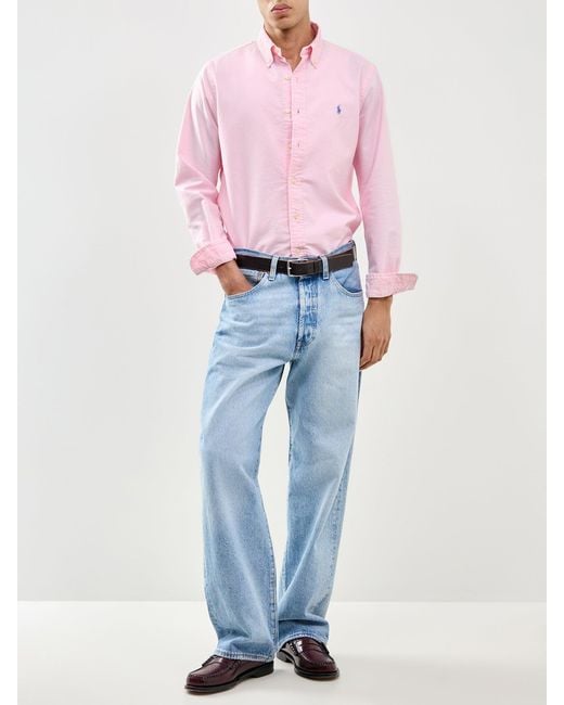 Polo Ralph Lauren Pink Custom Fit Oxford Shirt for men