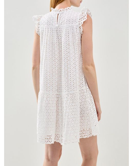 roandzo White Broderie Mini Dress