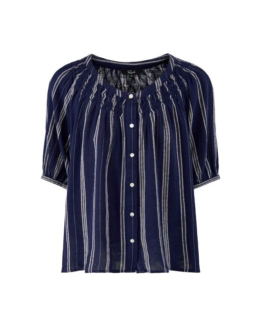 Rails Blue Rix Short Sleeve Button Down Shirt Stripe