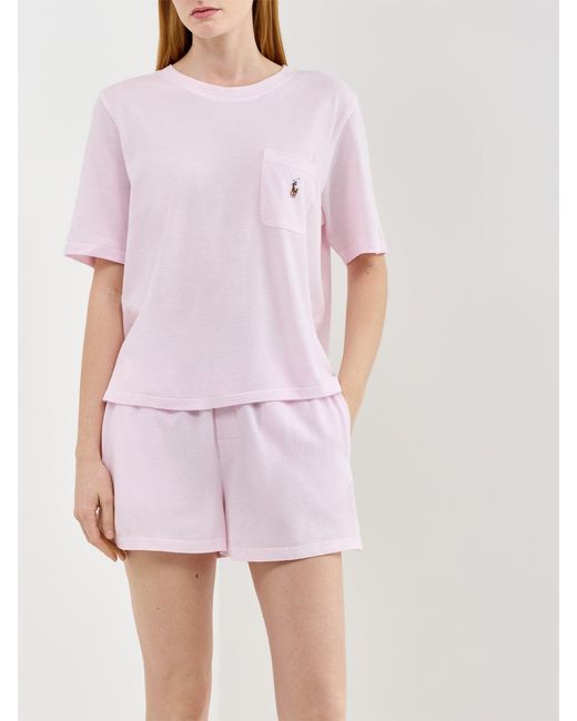 Polo Ralph Lauren Pink Knit Oxford Short Sleeve Set