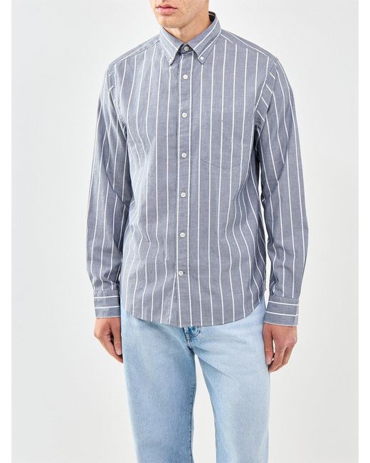 Gant Blue Poplin Melange Stripe Shirt for men
