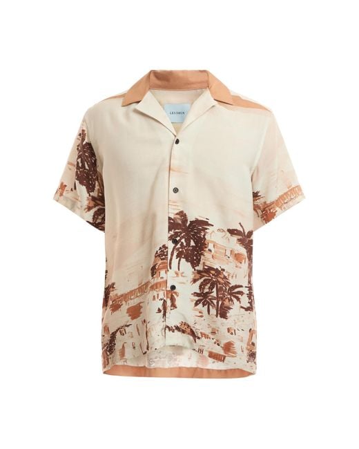Les Deux Natural Men's Coastal Aop Short Sleeve Shirt for men
