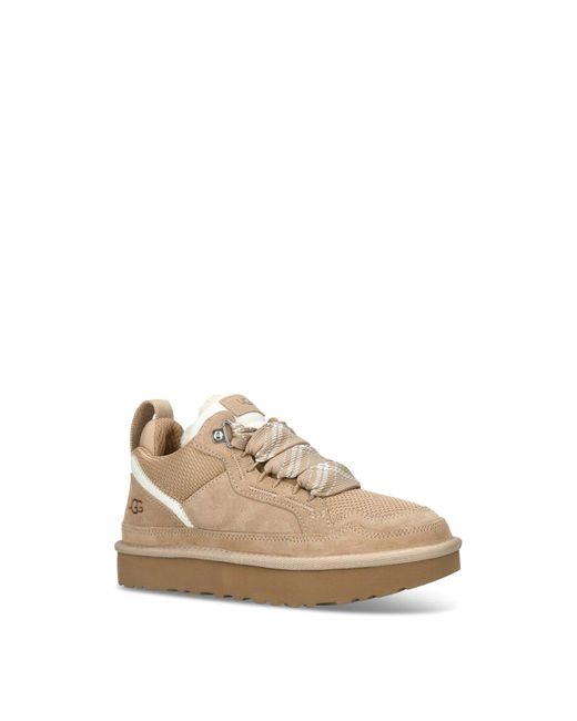 Ugg Natural Lowmel Suede Lace Up Trainers Sand