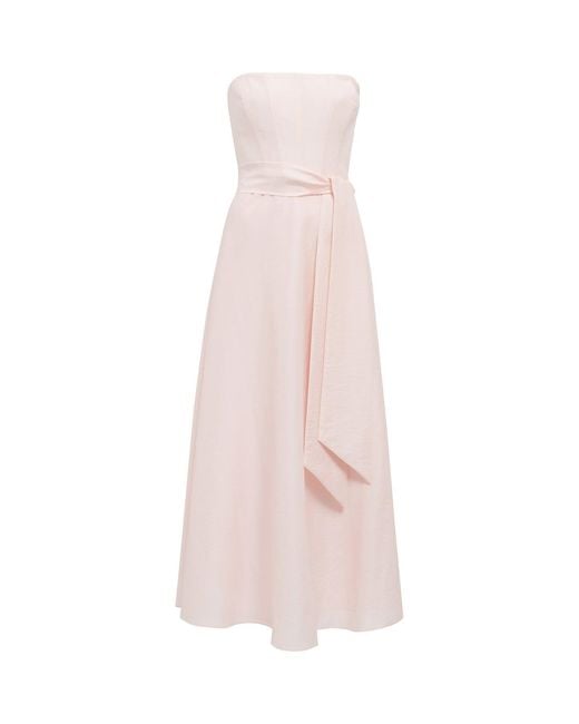 Forever New Pink Daniella Strapless Midi Dress