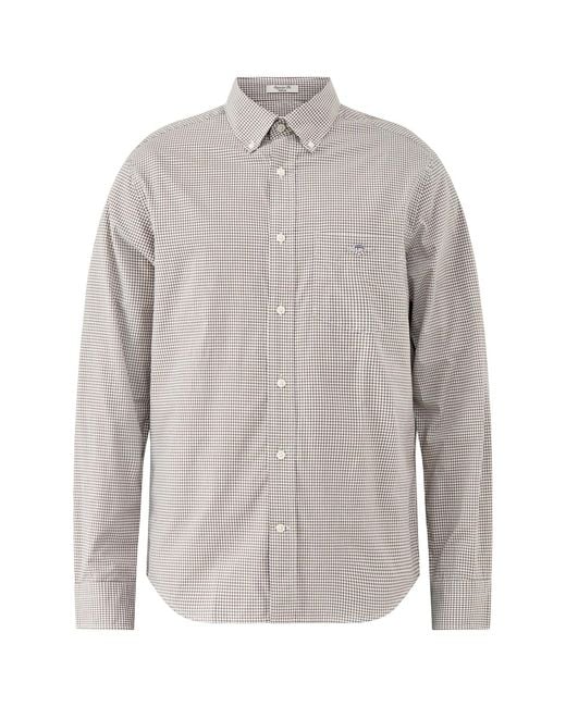 Gant Gray Classic Poplin Gingham Shirt for men