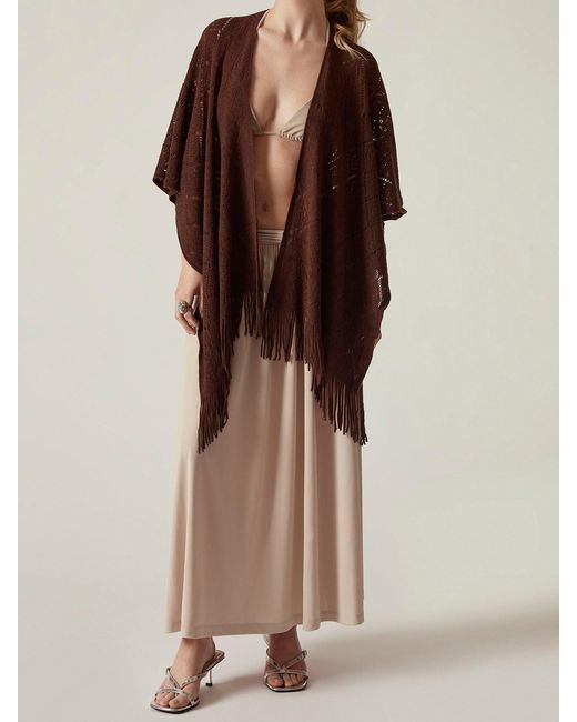 James Lakeland Brown Textured Knit Kaftan