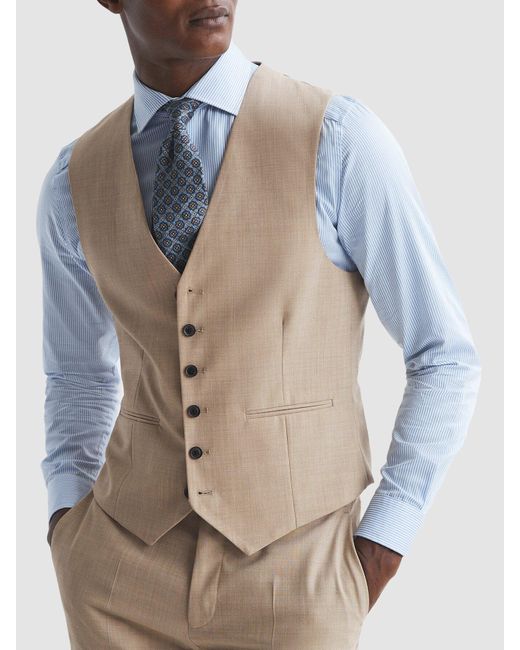 Reiss Blue Wish Slim Fit Waistcoat for men